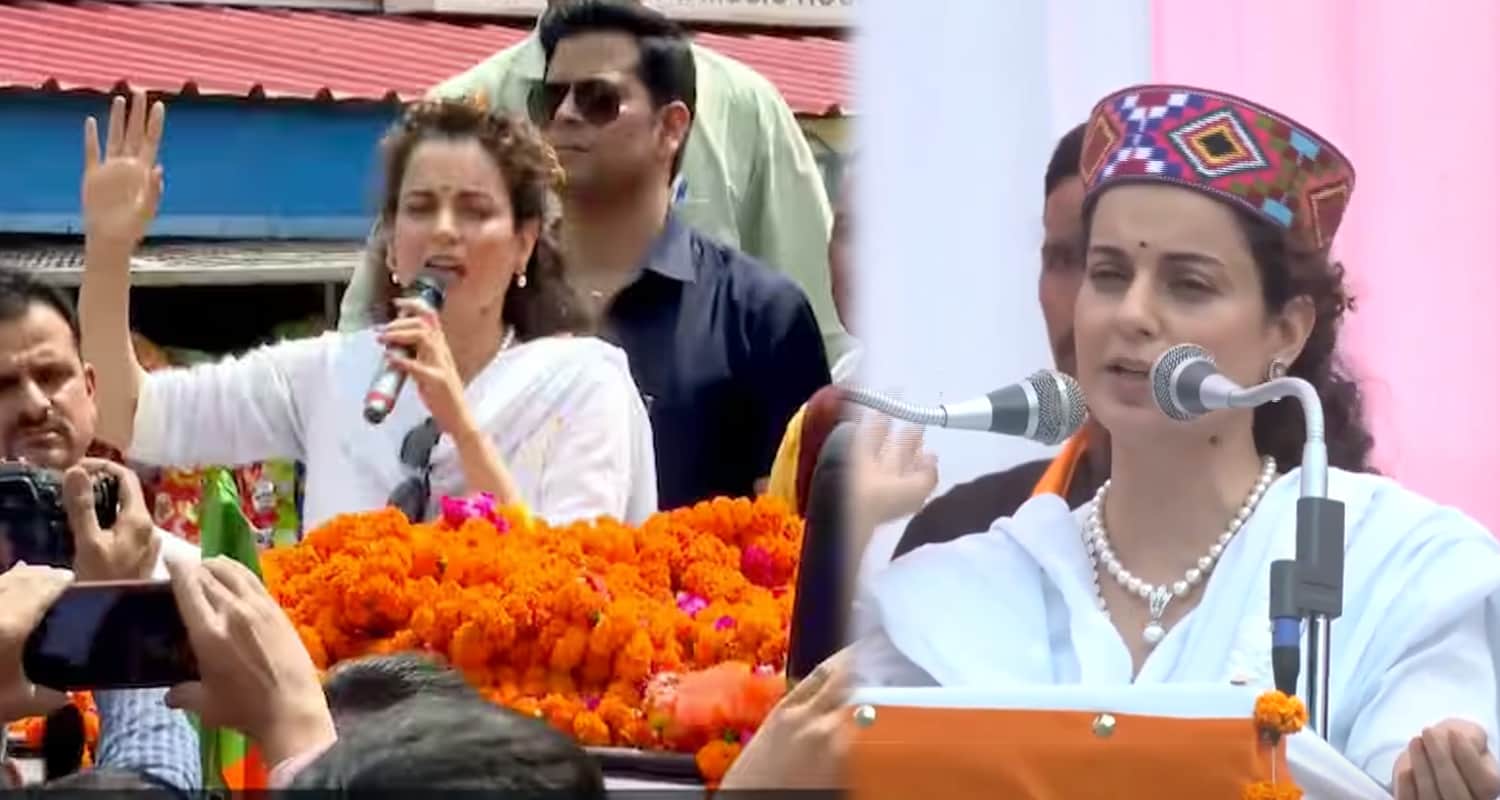 Road show kangana ranaut mandi himachal pradesh lok sabha election 2024