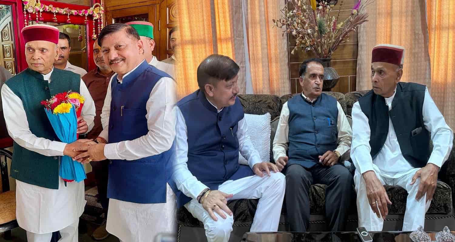 Himachal hamirpur district rajendra rana arrived to seek blessings of prem kumar dhumal