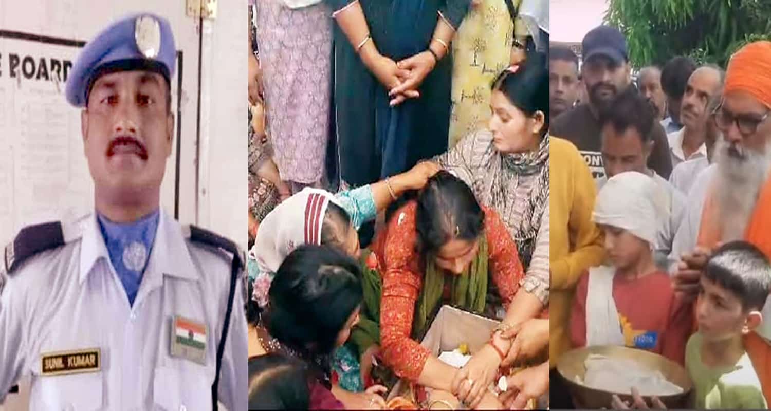 Himachal kangra fatehpur bsf jawan sunil kumar heart attack funeral