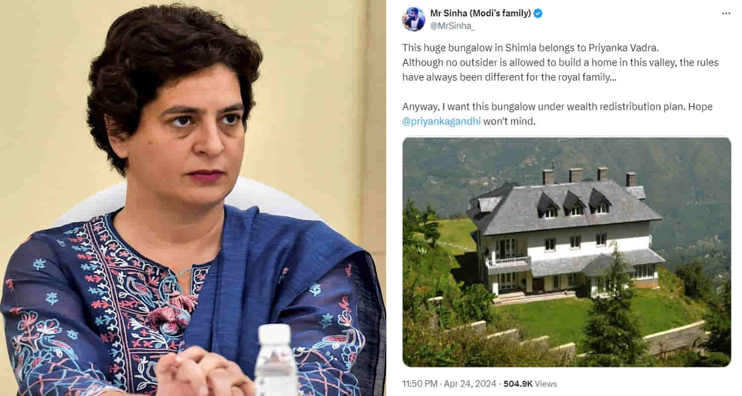Priyanka gandhi shimla bungalow illegal fact check pm modi