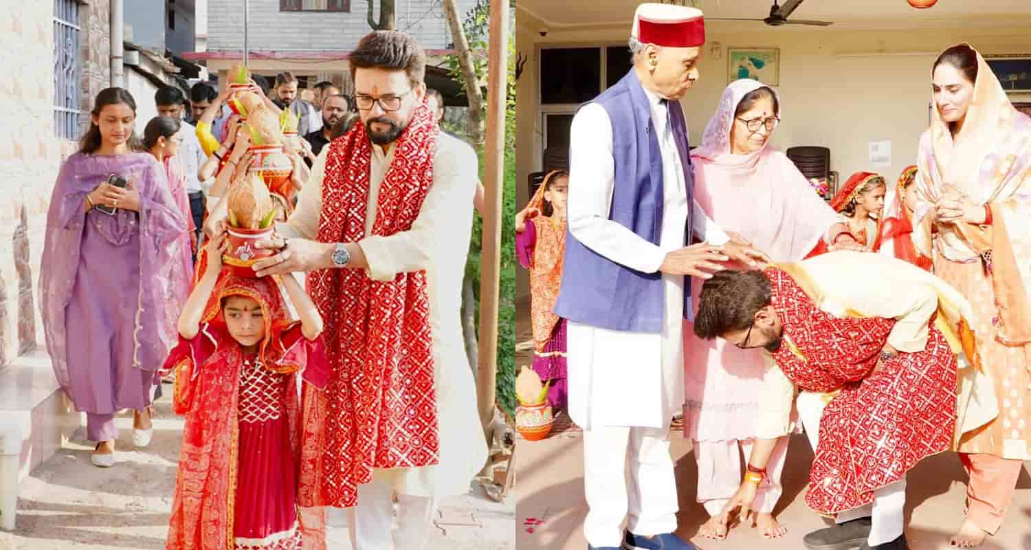 Girl worshiping anurag public blessings