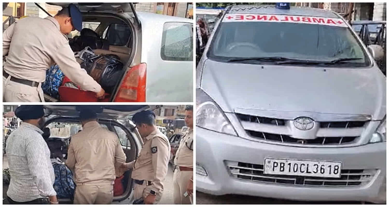 Ambulance private vehicle punjab manali himachal police challan