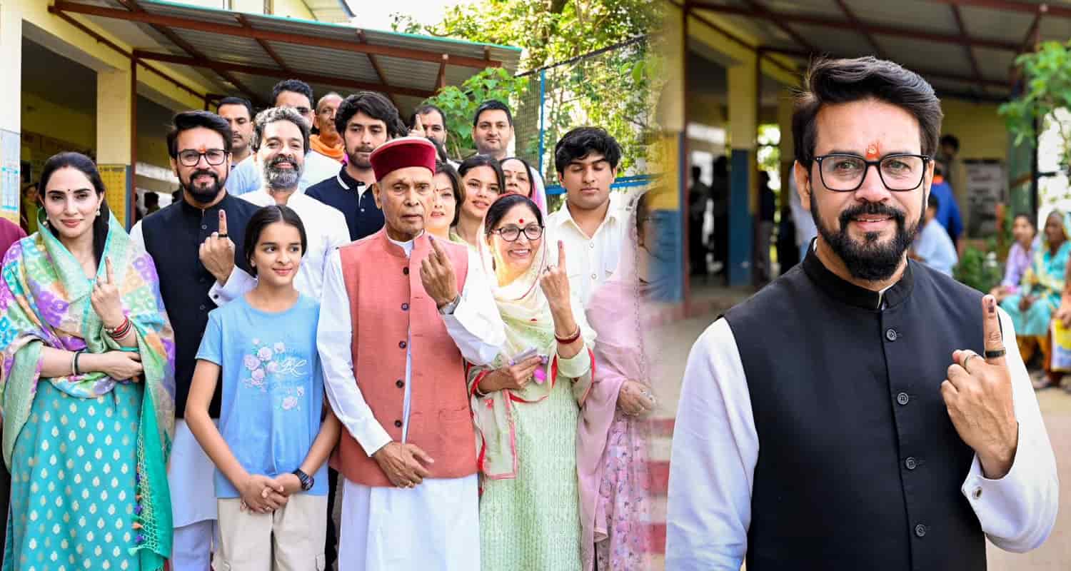 Anurag thakur family voting day himachal hamirpur elections