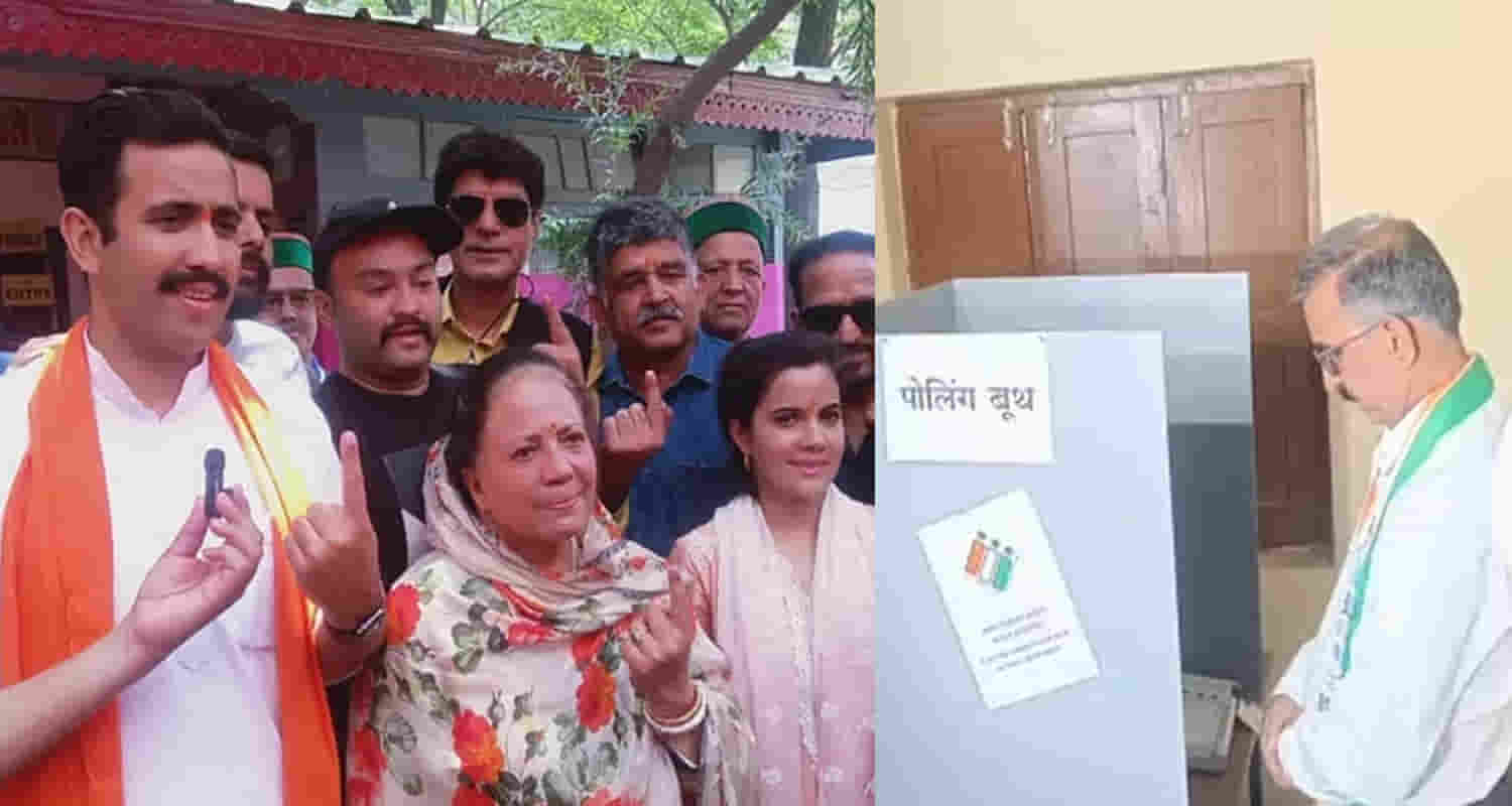 Himachal cm sukhu vikramaditya singh mukesh agnihotri cast vote