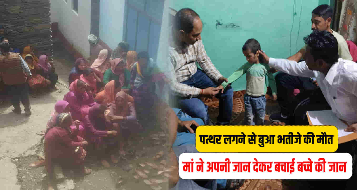 Himachal chamba woman 9 year old child hit stones falling from a hill