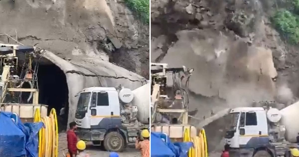 Tunnel land slide shimla sanjauli titri himachal rainfall