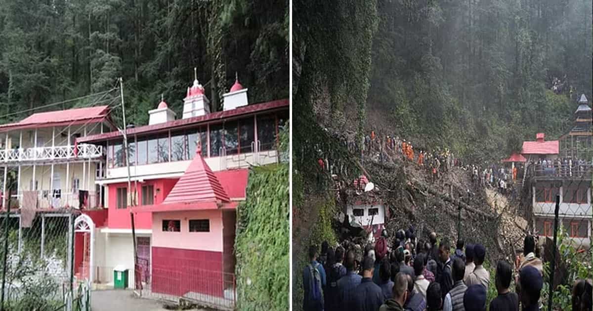 Shiv mandir land slide flash flood summer hill shimla himachal