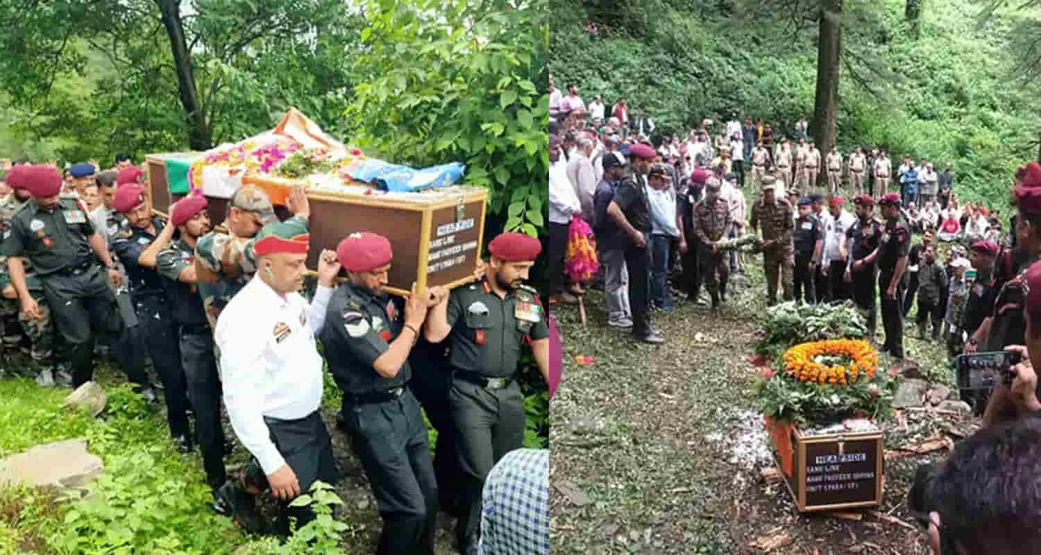 Martyr praveen sharma sirmaur district of himachal cremated with military honors