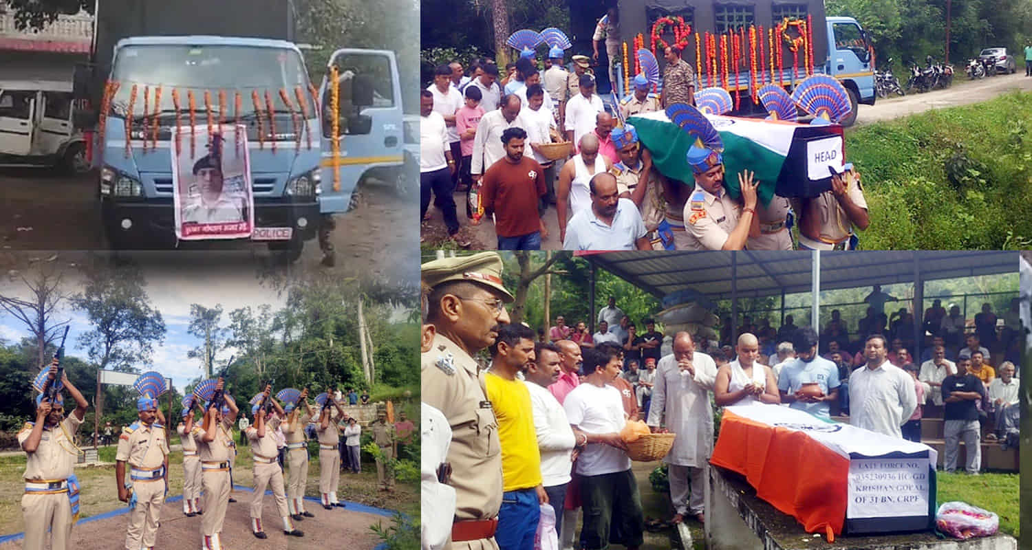 Crpf jawan krishna gopal cremated with military honours in rajgarh mandi district of himachal