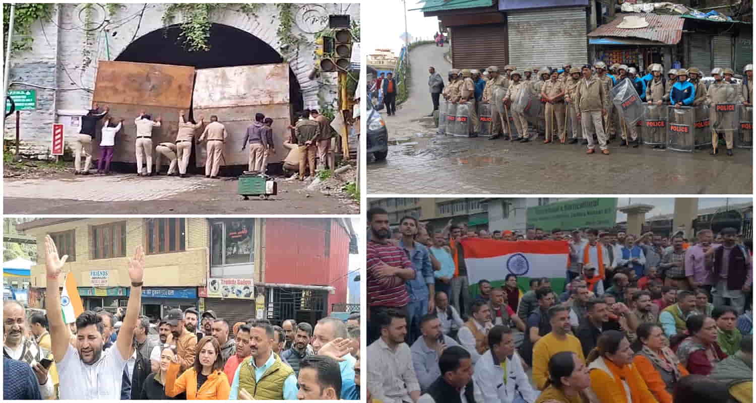 Protestors moved towards sanjauli dhali masjid controversy shimla himachal news