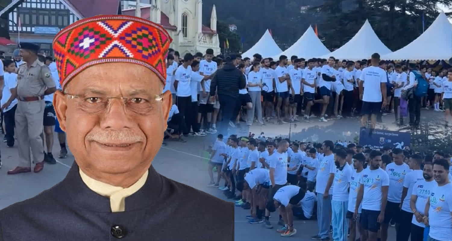 Campaign half marathon was organized by the police department in shimla the governor gave the green flag