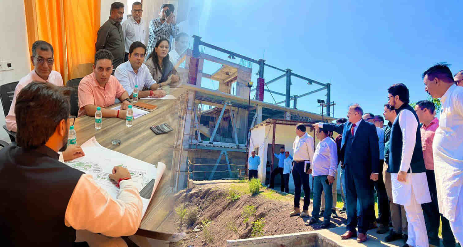 Mp anurag thakur inspected under construction central university site in dehra kangra
