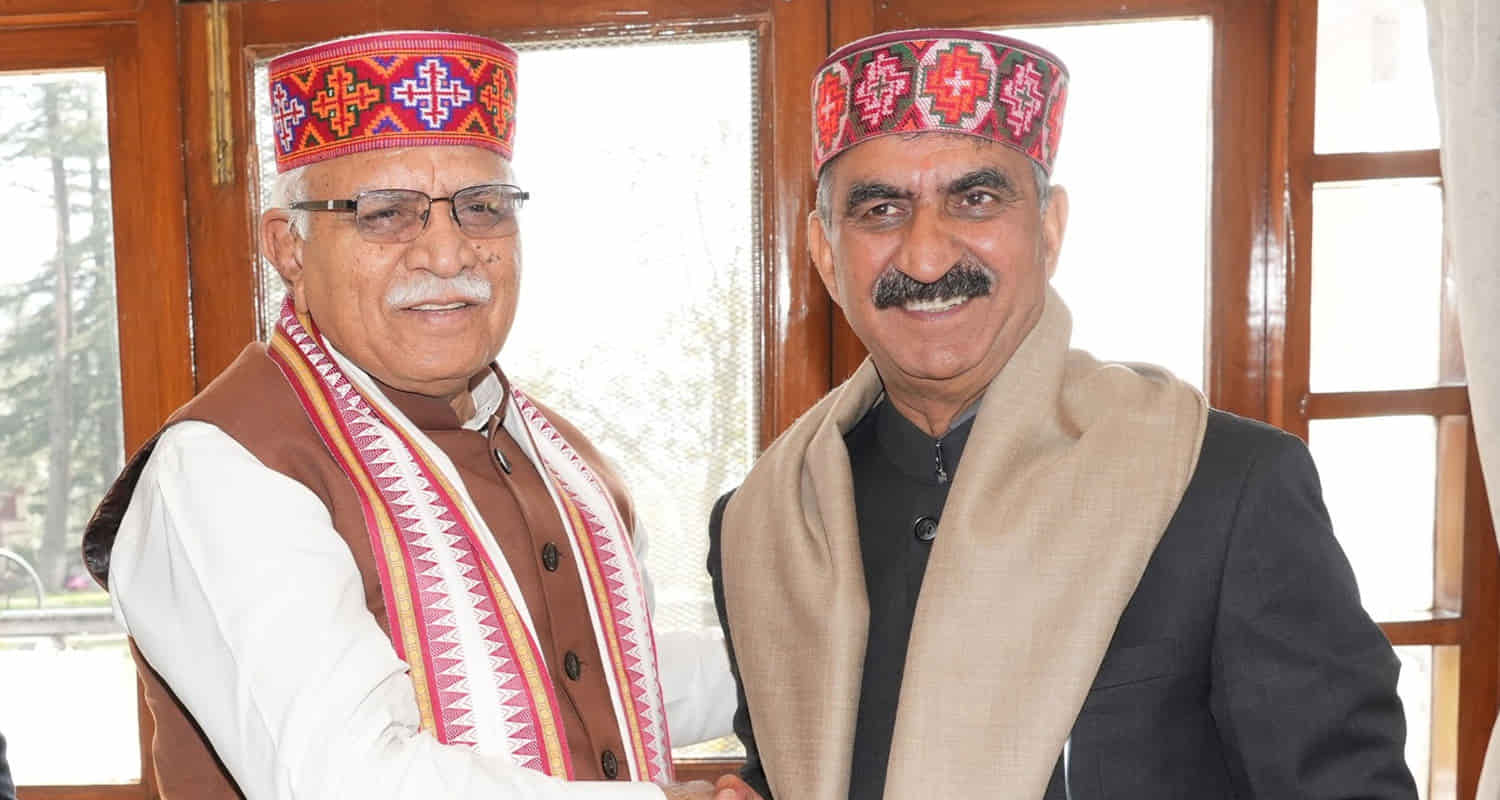 Himachal news manohar lal khattar cm sukhu metting shimla update