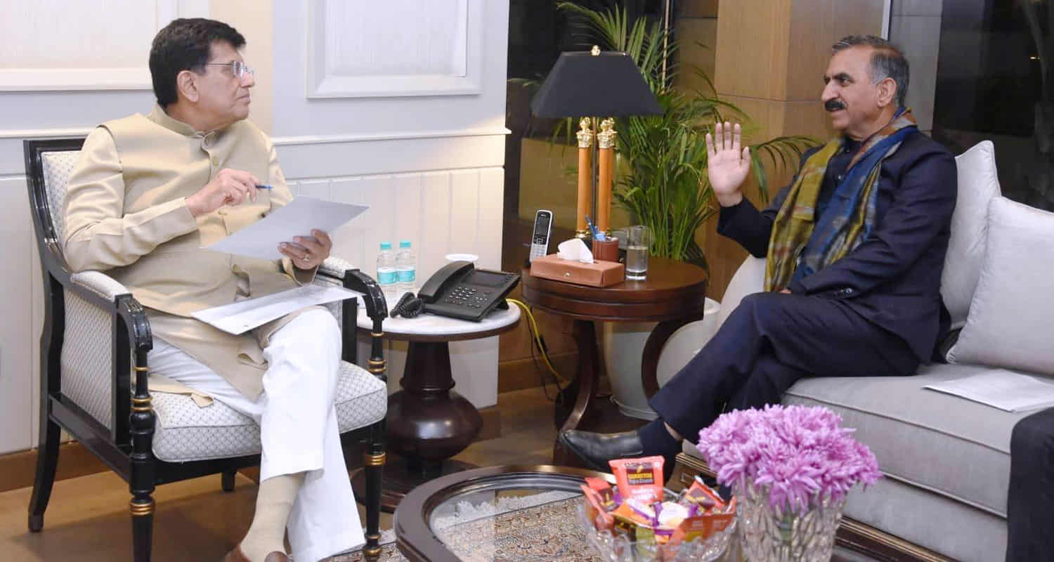 Cm sukhu met union commerce and industry minister piyush goyal new delhi