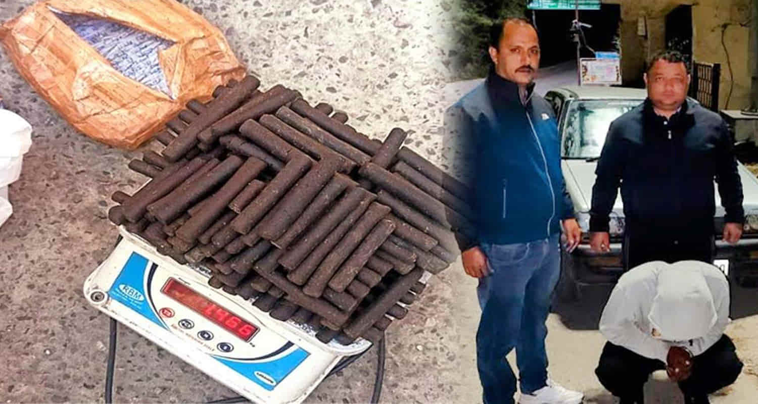 Himachal kangra bilaspur four youths arrested with charas