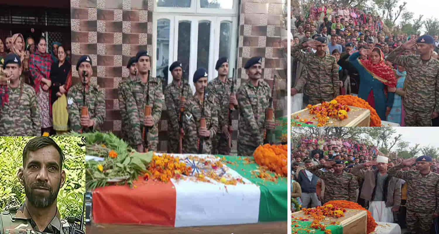 Suresh kumar soldier mandi district of himachal cremated with military honors in leh ladakh