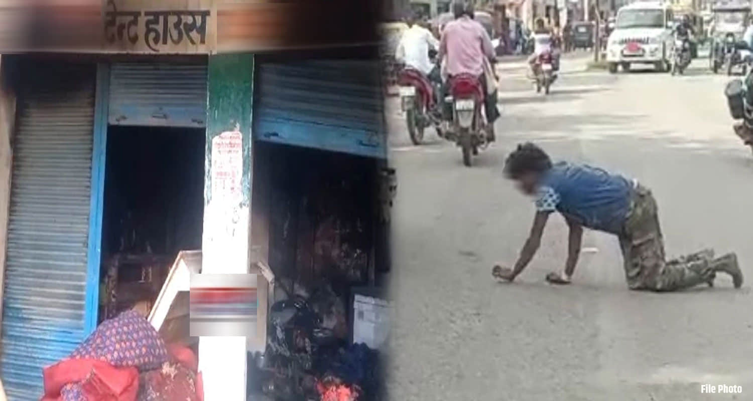 Himachal kangra drunk man sets shop on fire also burns household items arrest