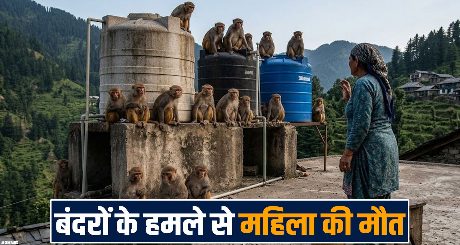 63 years women house roof monkeys group shimla igmc treatment himachal