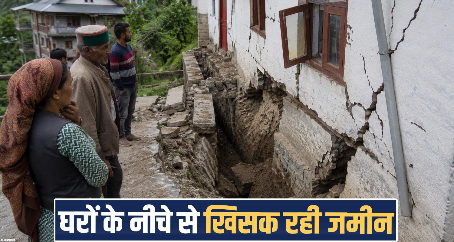 shakral malyana land subsidence landslide risk houses crack shimla himachal monsoon